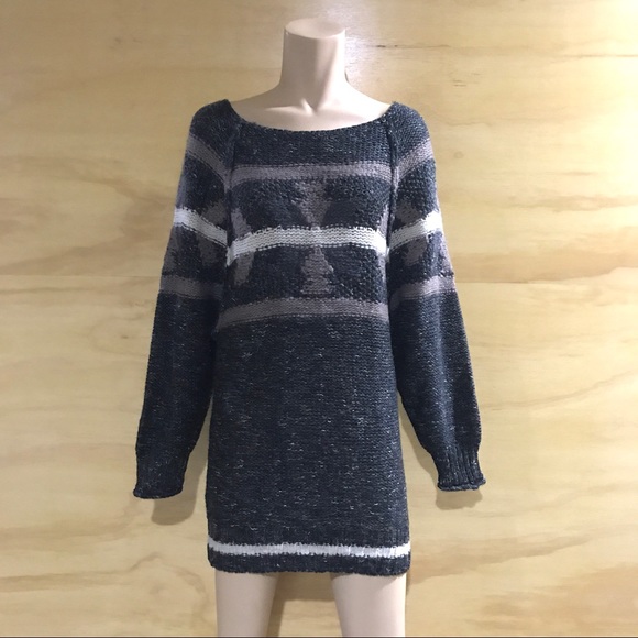 NWT FP Northern Lights Sweater Mini Dress Grey - Picture 2 of 8